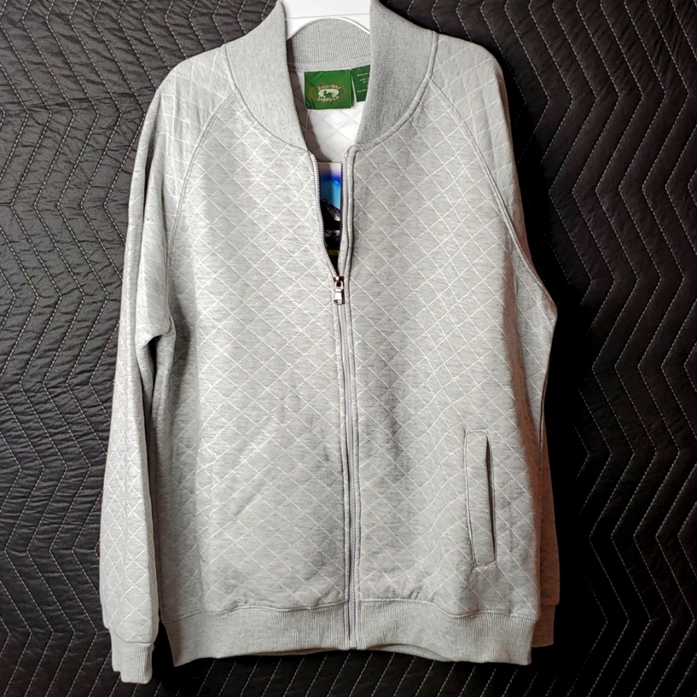 Mens Stillwater Supply Zip up Jacket shirt  Heather Gray